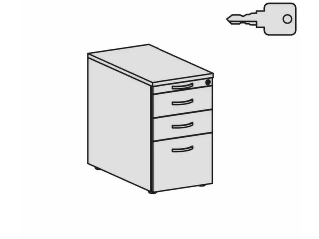Caisson Fixe Hxlxp 720X430X800Mm Décor Plateau Érable