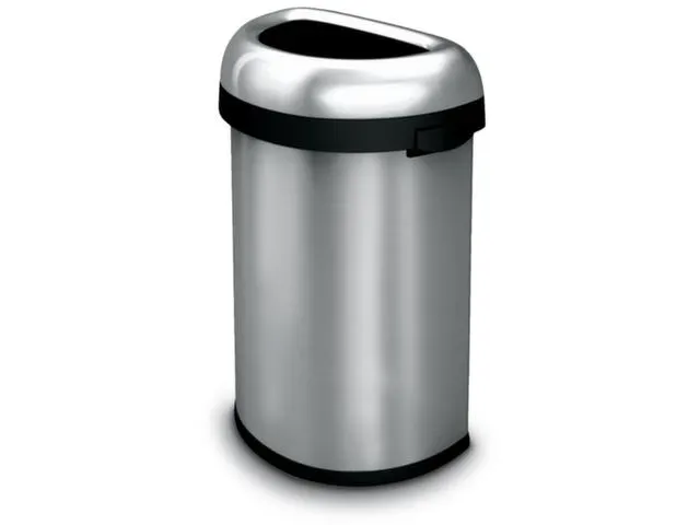 RVS afvalbakken,60l,HxBxD 760x470x335mm,romp RVS,vloerring