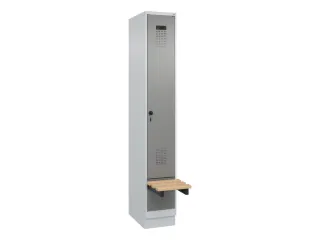locker met bank,HxBxD 1950x300x815mm,1vak,vak B 300mm,draaigrendel - 2