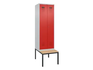 PBM-locker met bank,HxBxD 2120x600x815mm,2vak,vak B 300mm - 2