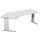 In hoogte verstelbaar hoekbureau 680-820x2166x1130mm grijs zilver