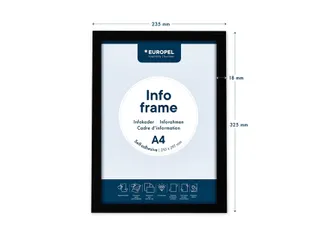 Infokader Europel zelfklevend A4 zwart - 5