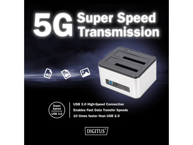 DIGITUS USB 3.0 dubbel SATA HDD docking station 2,5 3,5