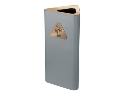 afvalbak,60l,HxBxD 800x380x380mm,romp staal grijs,gesloten