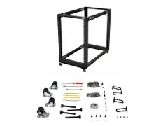 18U 19 inch open frame server rack Zwart