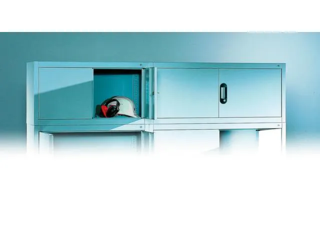 Armoire superposable,corps RAL7035,face avant RAL3003