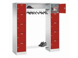 personeelsgarderobe draaigr. 1950x1700x500mm 2x5 vakken 400mm RAL3000