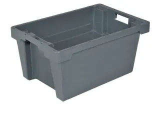 Euronorm Draaistapelbak 350x600x400mm Grijs Wand/bodem Gesloten 60l - 1