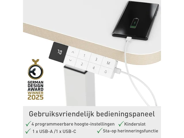 Zit-Sta bureau 80x60cm Leitz Ergo elektrisch klein