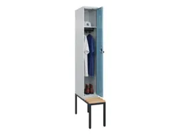 locker met bank,HxBxD 2120x300x815mm,1vak,vak B 300mm,draaigrendel