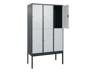 dubbeldekse locker,HxBxD 2120x1200x500mm,3x2vak.,vak B 400mm,cil.-slot - 2