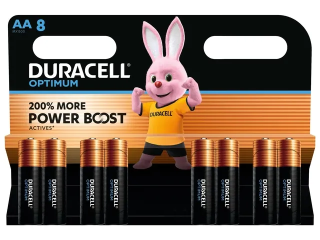 Batterij Duracell Optimum 8xAA Alkaline 1.5V
