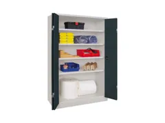 Ruime Vouwdeurkast 1950x1200x400mm 4legborden Ral7035 Front Ral7016