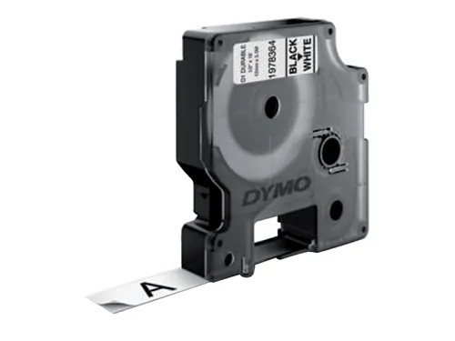 Labeltape D1 Dymo 1978364 12mmx5,5m zwart op wit