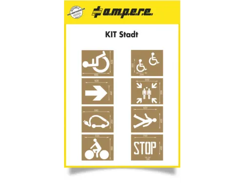Sjablonenset,Symbool/Tekst: "Rolstoelgebruikers,Pijl,Verzamelpunt