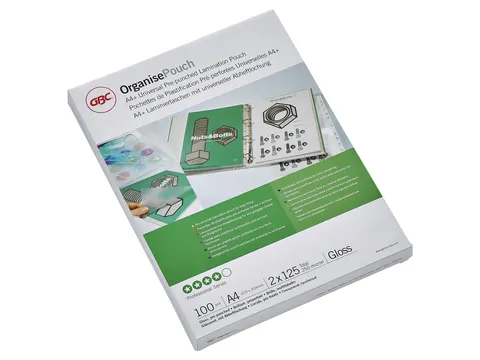 Pochette de plastification GBC Organise A4+ 125 microns 4 trous brilla