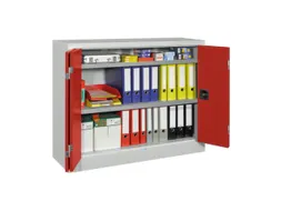 Vouwdeurkast 1000x1200x400mm 2legborden Verzinkt Ral7035 Front Ral3000