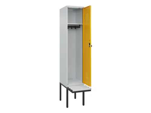 locker met bank,HxBxD 2120x400x815mm,1vak,vak B 400mm,draaigrendel