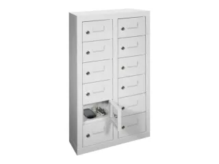 lockerkast,RAL 7035,HxBxD 815x460x200mm,2x6vakken,vak B 215mm - 3
