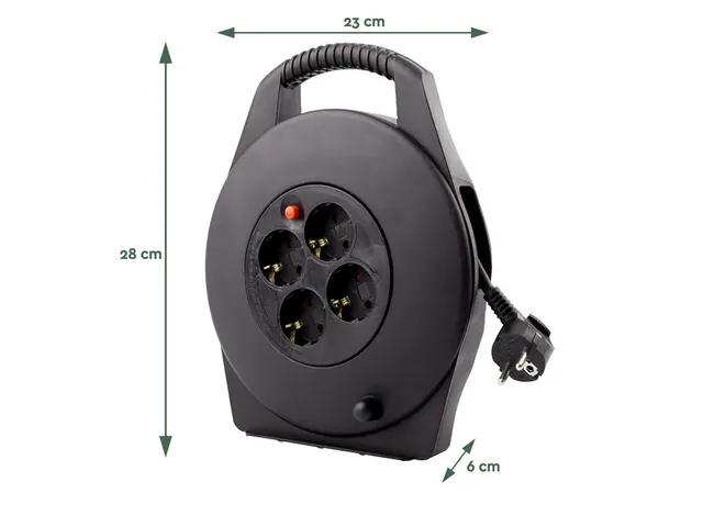 Enrouleur de câble BRASQ 4 prises 10m noir