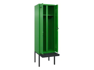 locker met bank,voor scheiding van kleding,HxBxD 2120x600x815mm,2vak - 1