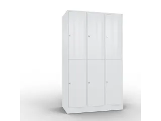 lockerkast 1950x1150x640mm 3x2 vakken romp RAL7035 front RAL7035 - 1