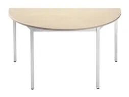 Tafel Halfrond 140x70 Cm Frame Aluminium Blad Esdoorn