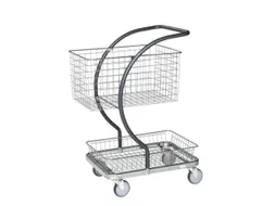 korfwagen,draagverm. 120kg,2etage(s),laadvl. LxB 595x360mm,staaletage