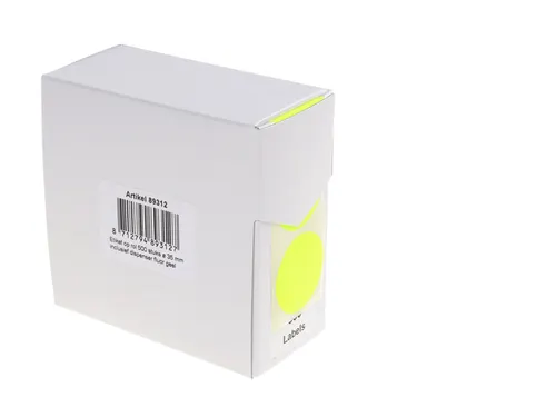 Etiket Rillprint 35mm 500st op rol fluor geel
