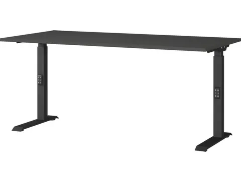 bureau à hauteur réglable HxlxP 680-910x1600x800mm panneau graphite