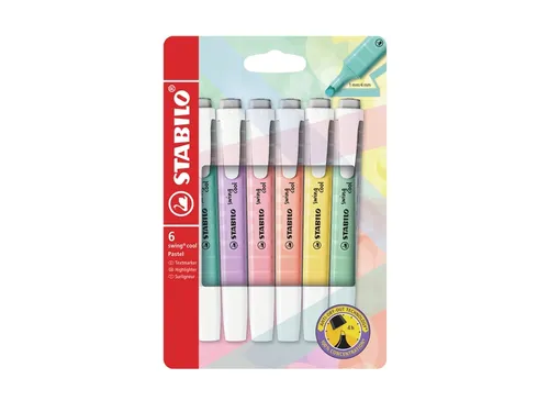 Markeerstift STABILO Swing cool 275/6 pastel assorti etui à 6 stuks