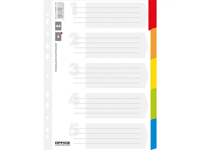 tabbladen A4 karton en PP 11-gaats 5 tabs