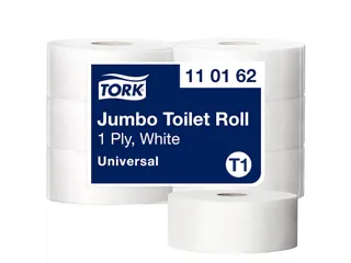 Toiletpapier Tork T1 Universal jumbo 1-laags 500m wit 110162 - 1