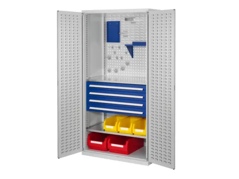 kast met sleufplaat,HxBxD 1950x1000x600mm,2xStalen bodem,RAL5010