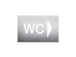wandbord,WC,pijl rechts,RVS,zelfklevend,HxB 160x235mm