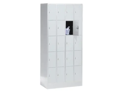 lockerkast,HxBxD 1950x900x480mm,4x5vakken,romp RAL7021,front RAL7021