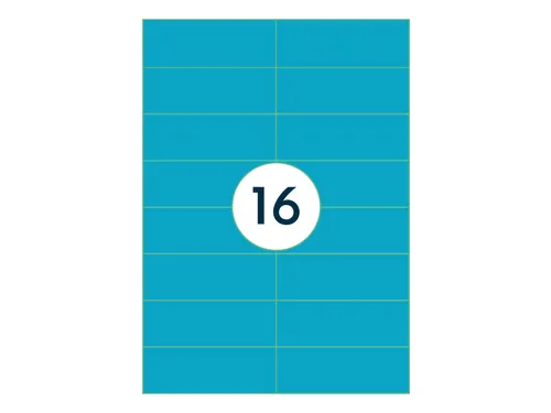 Gekleurde Etiketten 105x37mm A4 Blauw 42817 1000 Vel