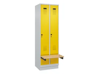 locker met bank,HxBxD 1950x600x815mm,2vak,vak B 300mm,draaigrendel - 2
