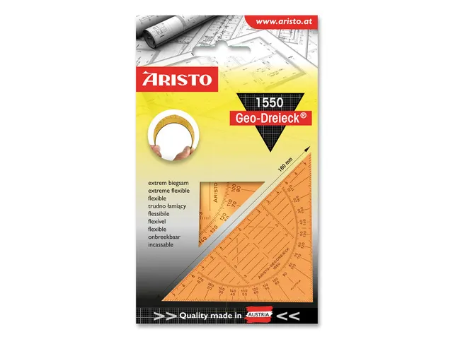 Geodriehoek Aristo 14 Cm Flexibel Oranje
