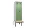 locker met bank,voor scheiding van kleding,HxBxD 2120x600x815mm,2vak