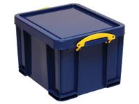 Really Useful Boxes Opbergdoos 35 Liter Blauw Gele Handvaten