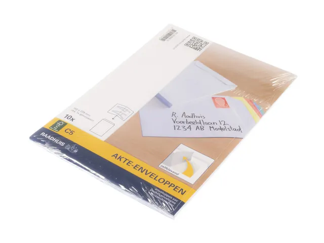 Akte envelop Raadhuis 162x229mm C5 wit plakstrip krimp a 10 stuks .