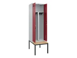 PBM-locker met bank,HxBxD 2120x600x815mm,2vak,vak B 300mm