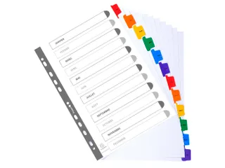 Tabbladen Karton 160 Gram A4 index jan/dec wit - 1