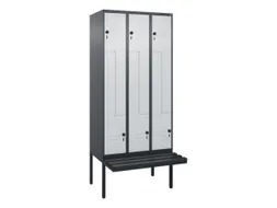 Z-garderobekast,HxBxD 2120x900x815mm,6vak,vak B 300mm,draaigrendel