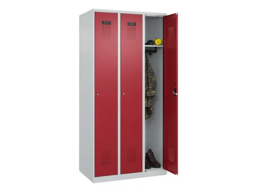 locker,HxBxD 1850x900x500mm,3vak,vak B 300mm,cil.-slot,staand op vloer