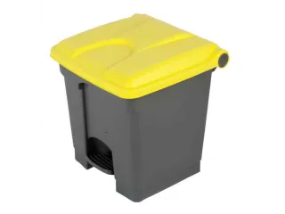 pedaalemmer,1x30l,HxBxD 435x398x410mm,romp PP grijs,deksel PP geel - 1
