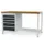 werkbank,HxBxD 859x1500x750mm,multiplexblad,4voeten,uitrusting: 5laden