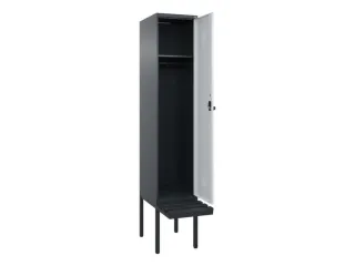 locker met bank,HxBxD 2120x400x815mm,1vak,vak B 400mm,draaigrendel - 1