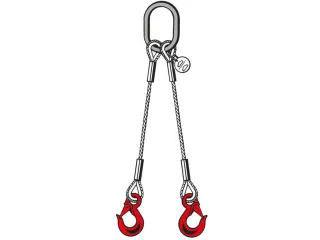Kabelstrop 2strengen 5.6t 0-45° Kabel Ø 20mm Met Sika-haak - 3